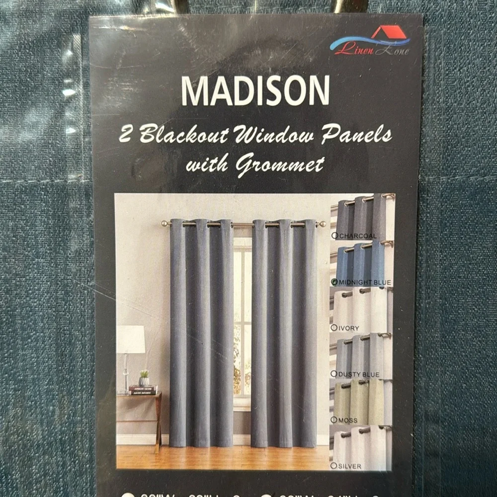 Madison Midnight blue 2 blackout window panels with grommet